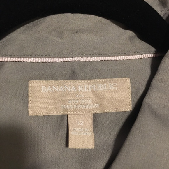 NEW Banana Republic button down shirt Silver/grey - Picture 2 of 4
